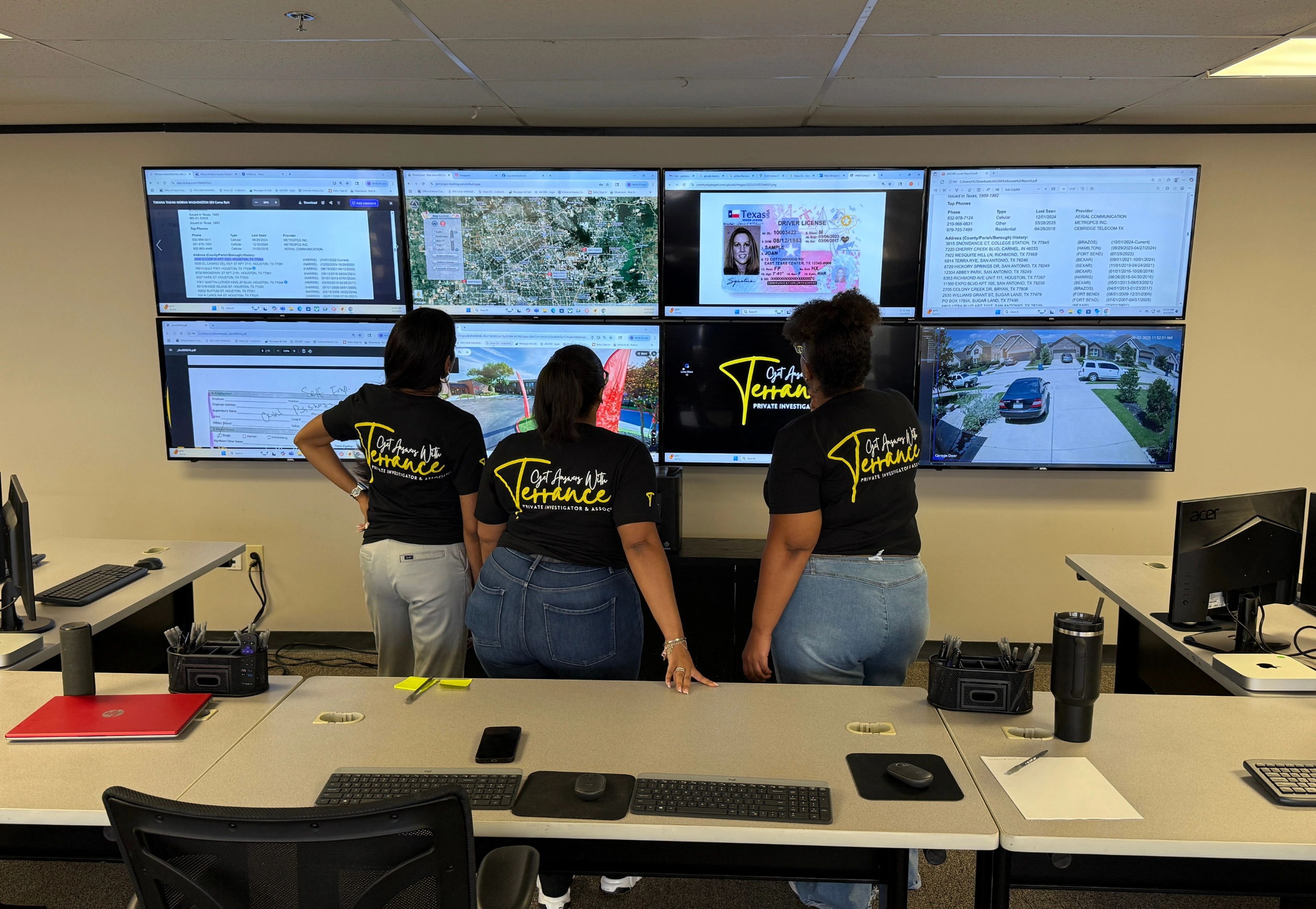 Licensed Private Investigator 1 Investigators reviewing surveillance and case data
